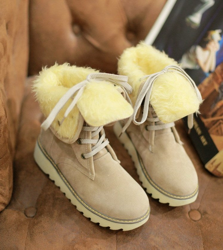 Frosted fur boots snow boots