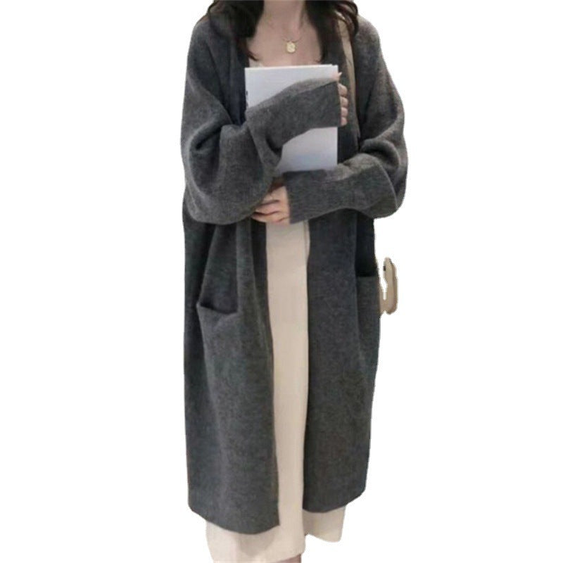Women's Blue Sweater Fashionable Loose Outer Wear