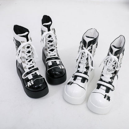 Buckle Thick Bottom Side Pull Short Boots