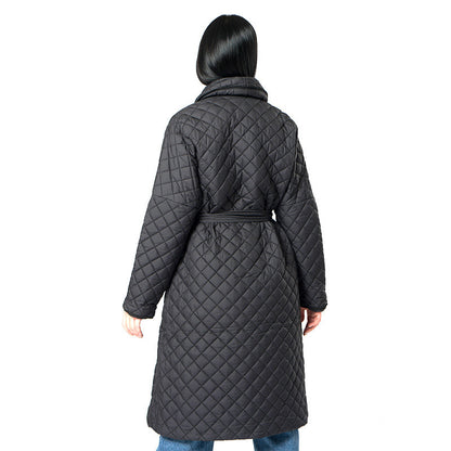 Women's Diamond Plaid Fitted Cotton-padded Coat