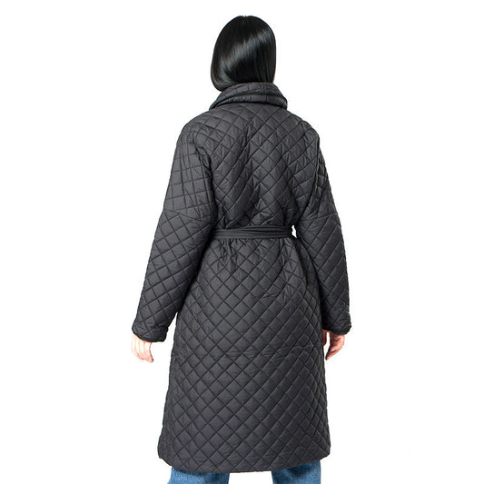 Women's Diamond Plaid Fitted Cotton-padded Coat