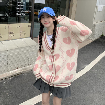Knitted Soft Waxy Cardigan Sweater Jacket Loose And Lazy