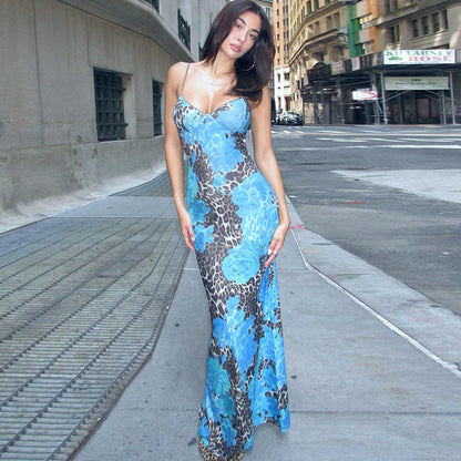 Fashion Female Printing Slip Dress Female