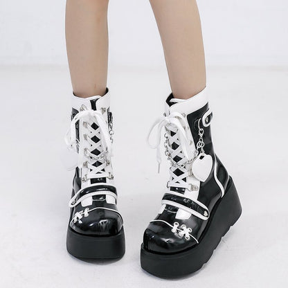 Buckle Thick Bottom Side Pull Short Boots