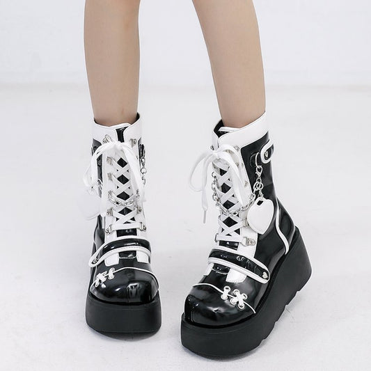 Buckle Thick Bottom Side Pull Short Boots