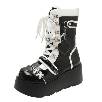 Buckle Thick Bottom Side Pull Short Boots